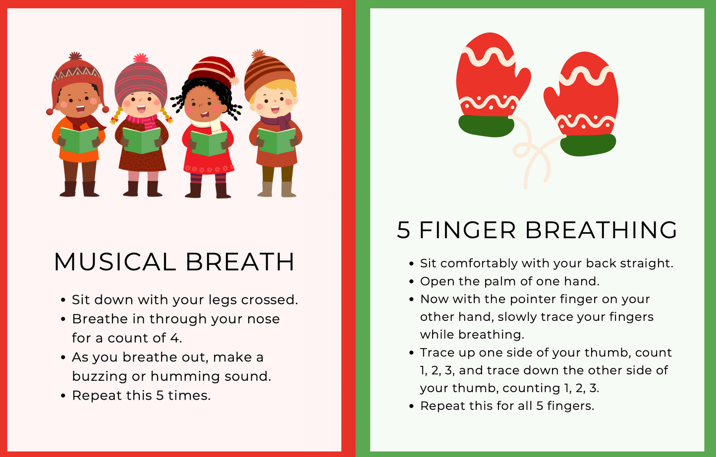 Christmas Mindful Breathing Cards for Kids