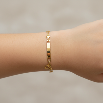 Baby 14.5cm Gold Heart Bracelet