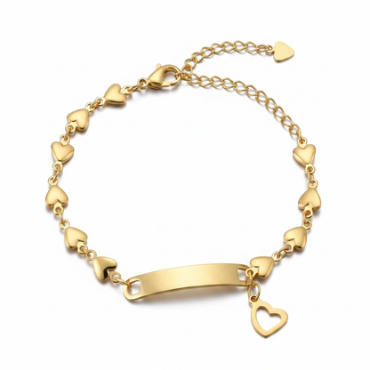 Baby 14.5cm Gold Heart Bracelet