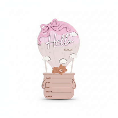Hello world Pink Hot Air Balloon