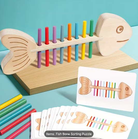 Fish Bone Colour Sorting Puzzle (Executive Functioning + Working Memory Tool)
