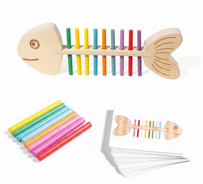 Fish Bone Colour Sorting Puzzle (Executive Functioning + Working Memory Tool)