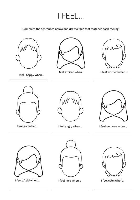 Feelings & Emotions Worksheet Pack