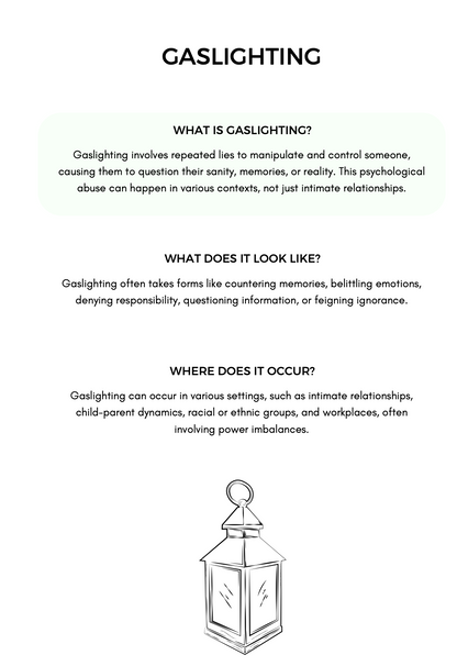 Gaslighting Therapy Worksheets