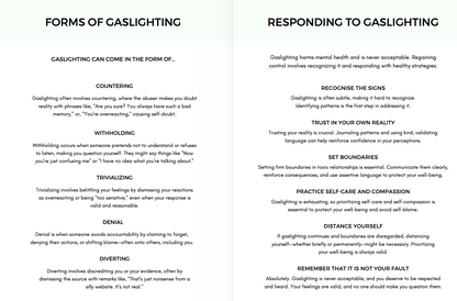 Gaslighting Therapy Worksheets