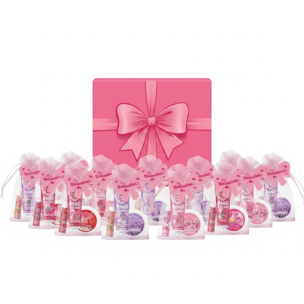 Valentine Mini Self-Care Gift Bag (Hand Cream + Lip Balm + Solid Perfume)