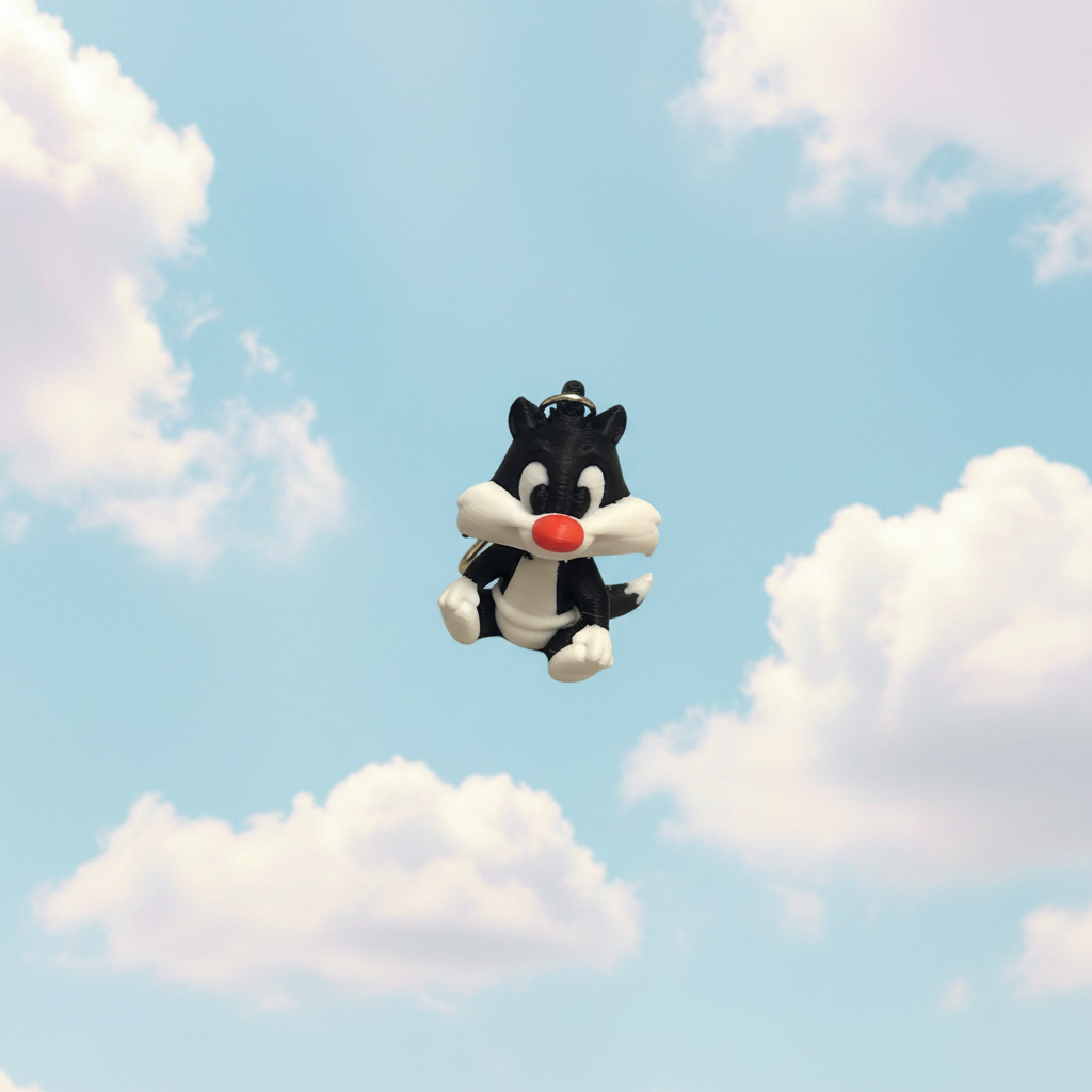 Cat Keyring — Sky