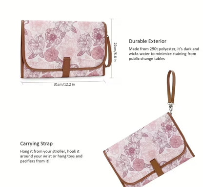 Portable Changing Mat Clutch Florals