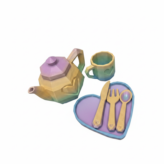 Rainbow Tea Set — White Background