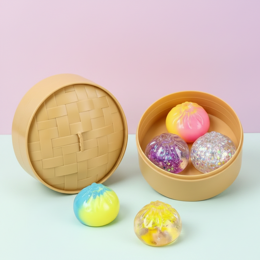 Sensory Squeeze Bun Set | Dim Sum Squishy Balls (5-Piece)