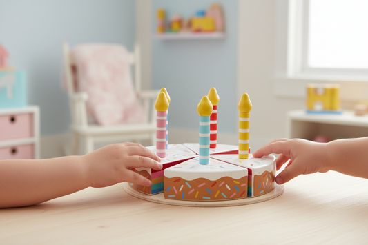 Wooden Rainbow Birthday Cake Toy